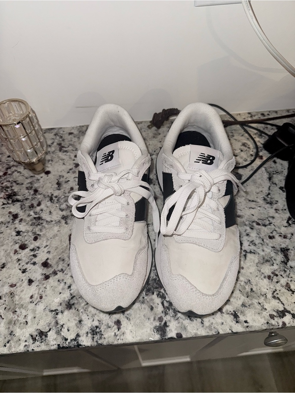 New Balance Men’s White and Black Classic Trainer